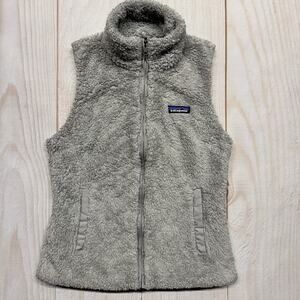 Patagonia Los Gatos Womens Size XS Sherpa Pile Fleece Fuzzy Vest Gray Hiking EUC